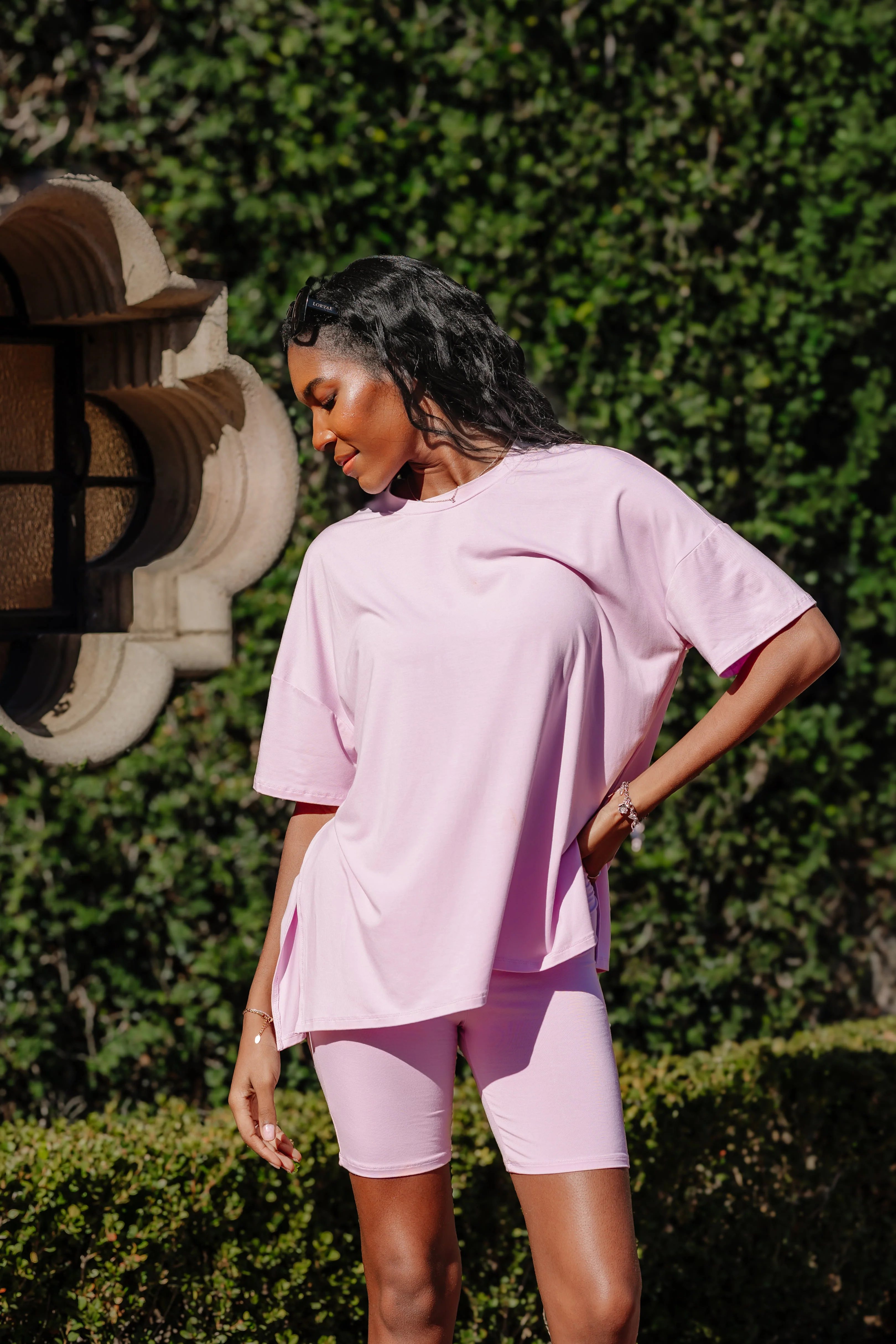 Image of Women’s Biker Short Set in Thistle