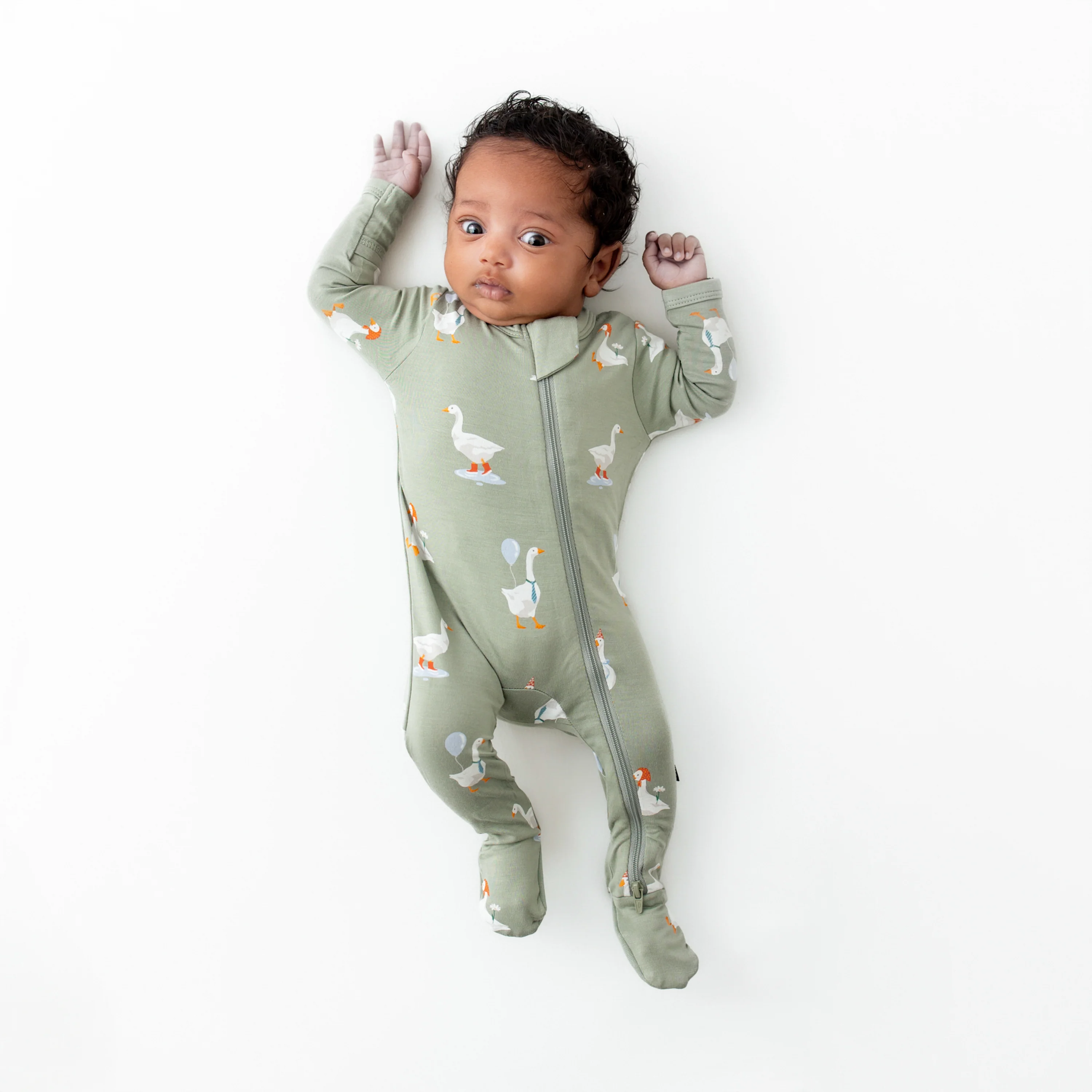 Image of Zippered Footie in Silly Goose