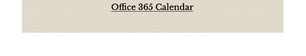Office 365 Calendar