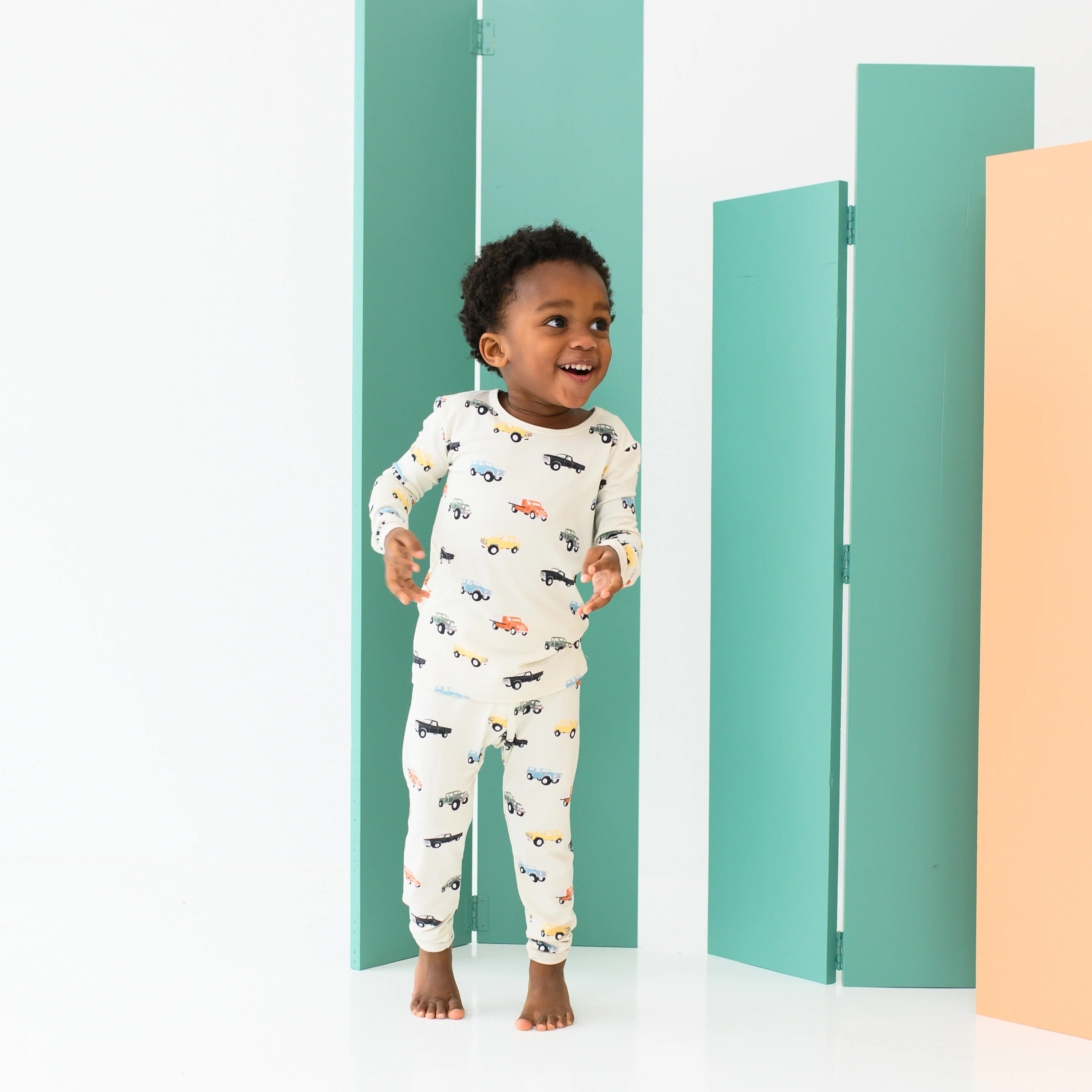 Image of Long Sleeve Pajamas in Vintage Truck