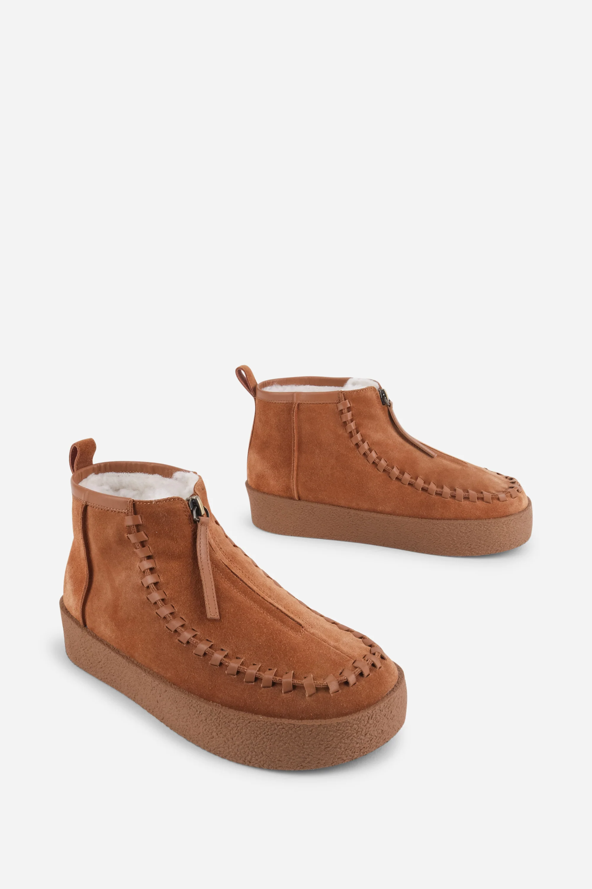 Image of TAM TAM FAUX-FUR LINED SUEDE ANKLE BOOT