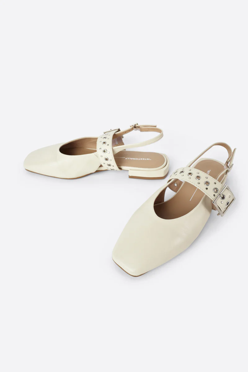 Image of PEARL SLINGBACK NATURAL SOLE BALLET FLAT