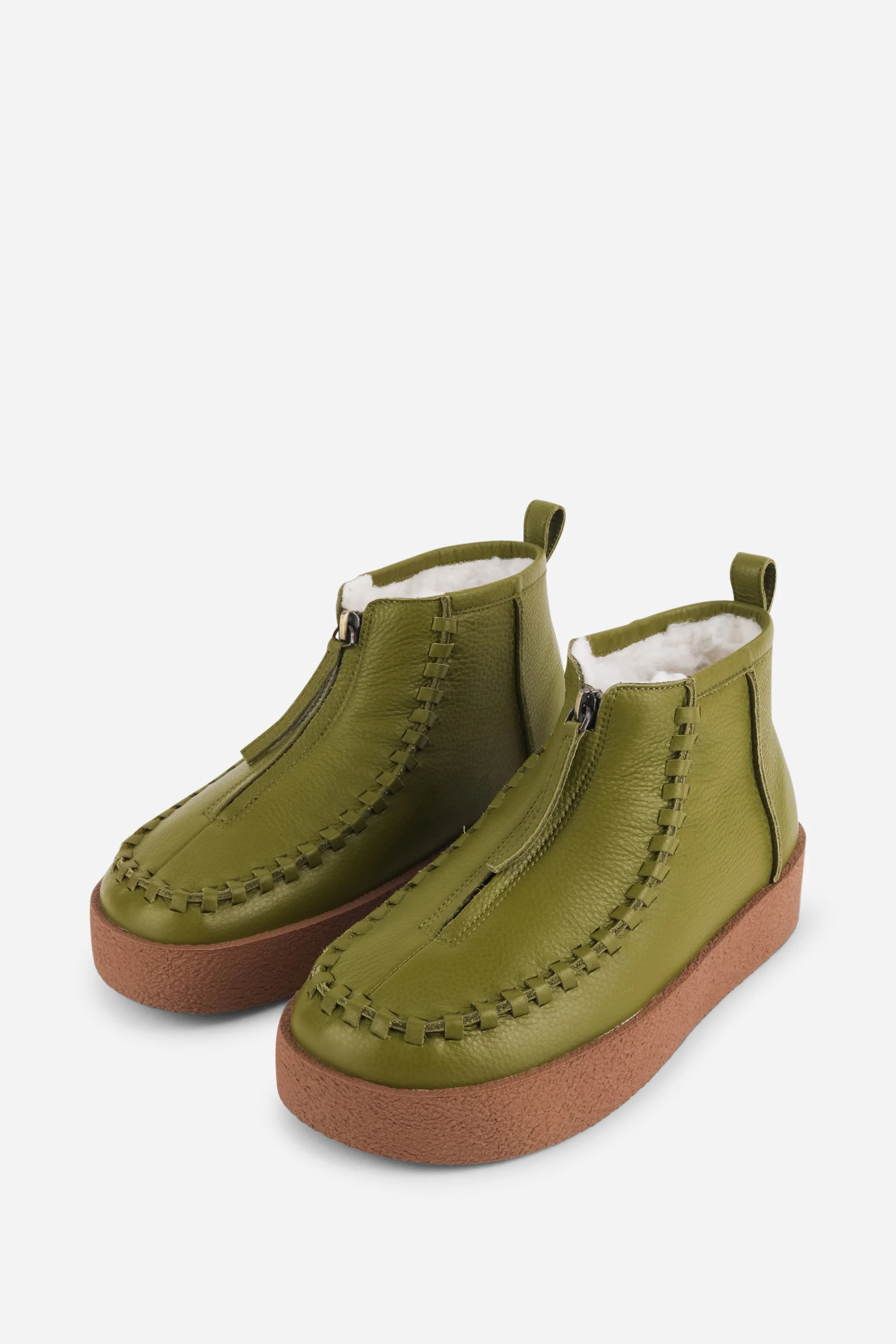 Image of TAM TAM FAUX-FUR LINED LEATHER ANKLE BOOT