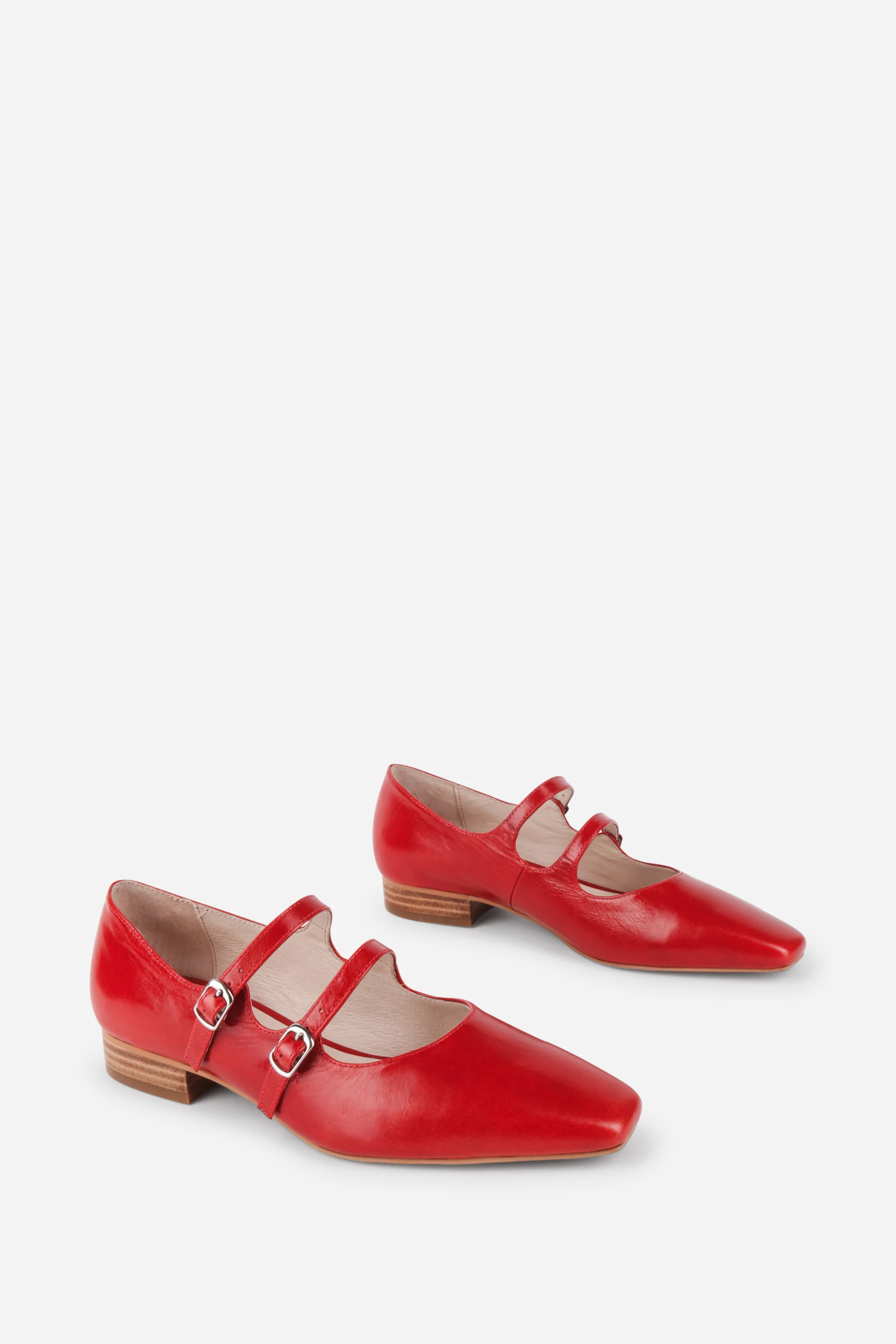 Image of CALCULATED LEATHER MARY JANE FLAT