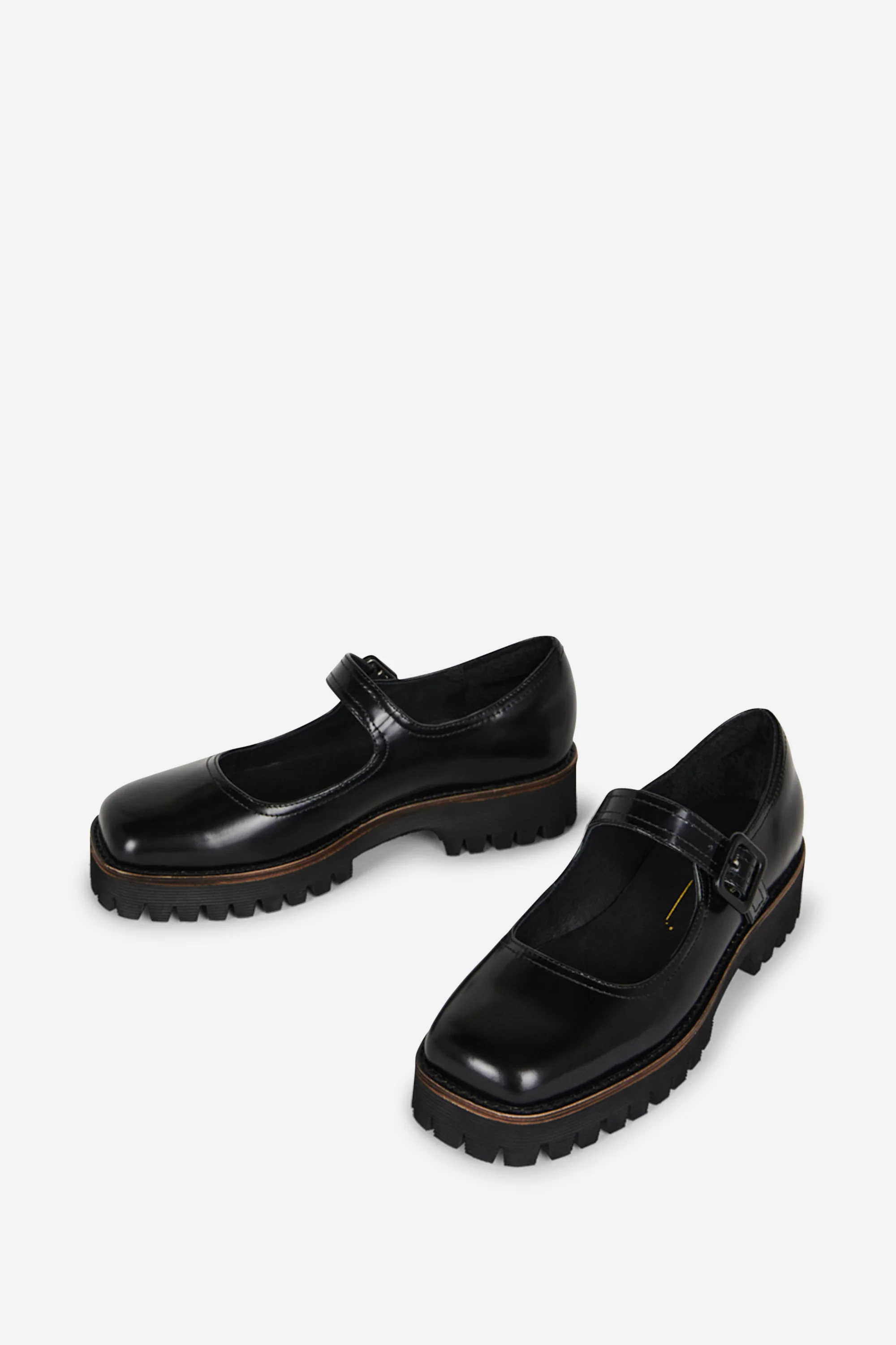 Image of VERONICA BOX LEATHER LUG SOLE MARY JANE
