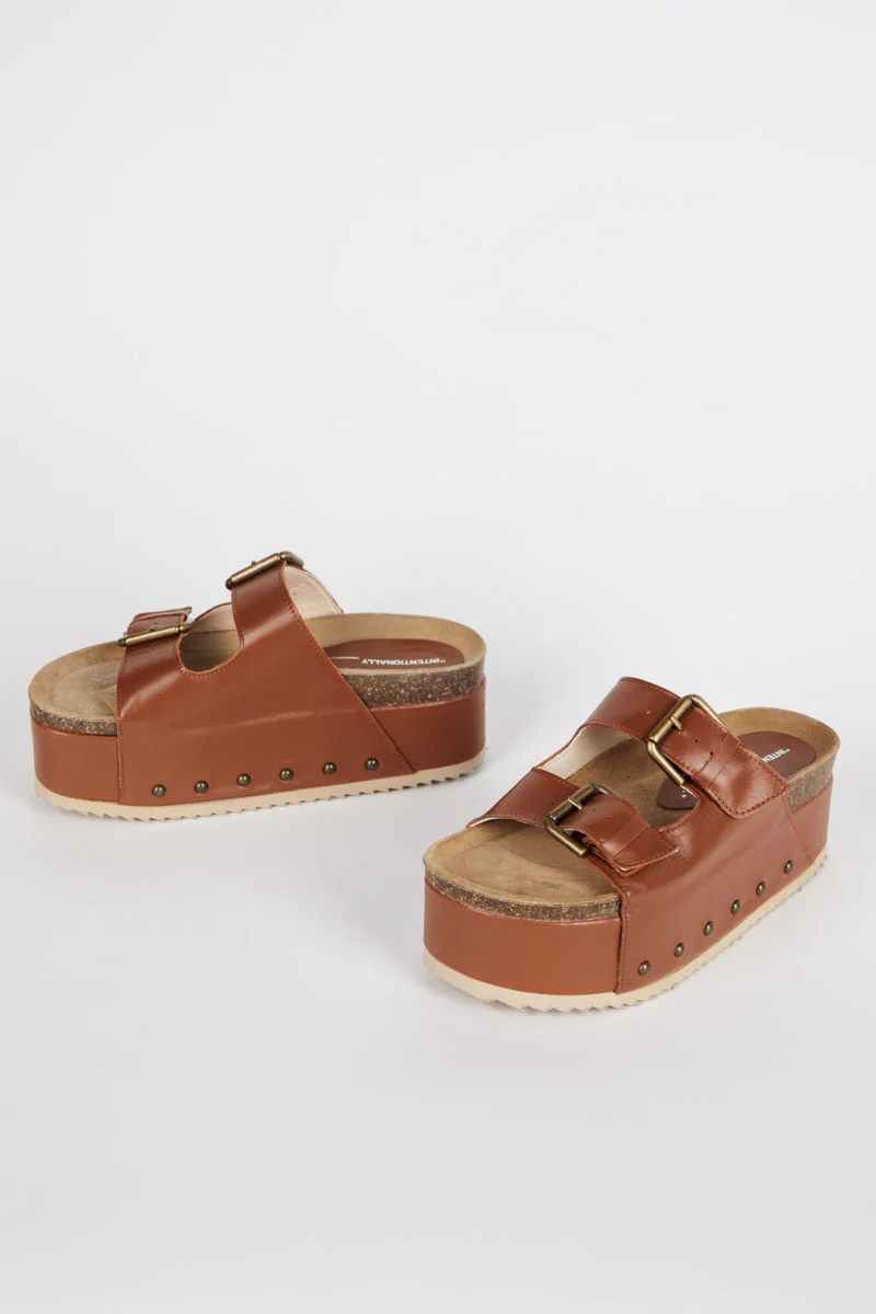 Image of COOPER-2 LEATHER PLATFORM SANDAL
