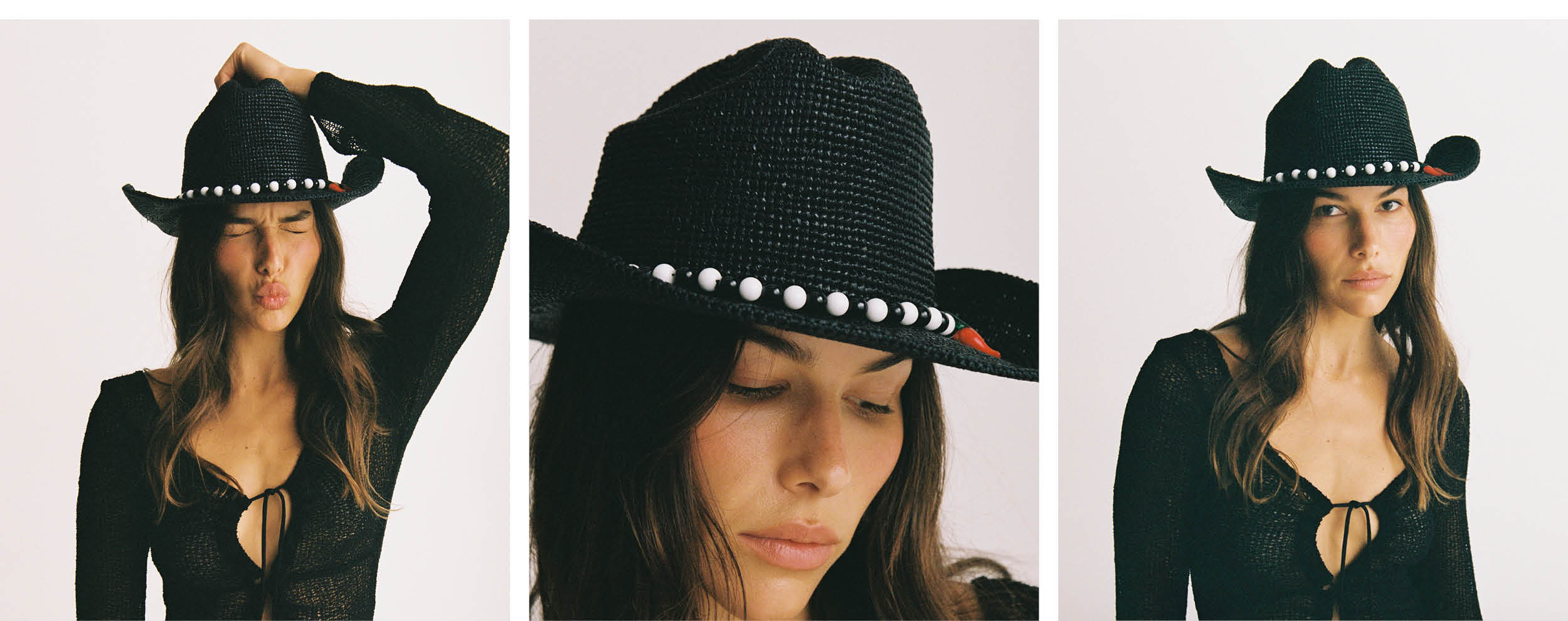 Raffia Cowboy Chilli - Noir