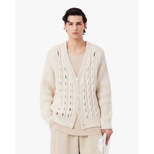 Runway Lacy Cable Knit Cardigan