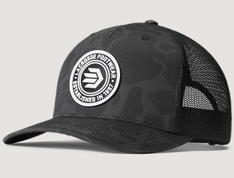 918599 - Rubber Patch Trucker Hat - Black Duck Camo