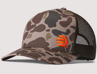 918602 - Embroidered Trucker Hat - Brown Duck Camo