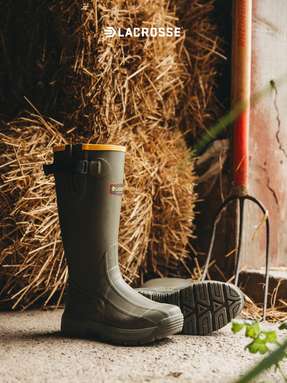 LaCrosse Green Rubber Boots - Pictured: Burly Aero in Dark Olive