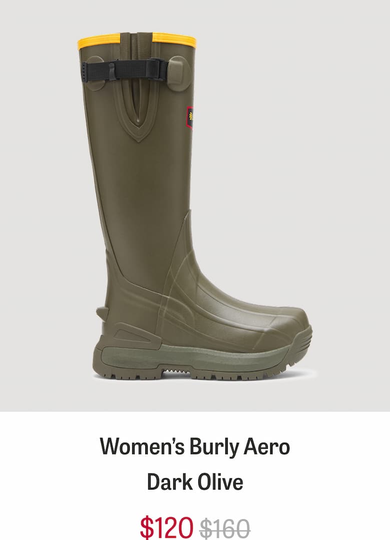Women’s Burly Aero in Dark Olive. Was $160, now $120