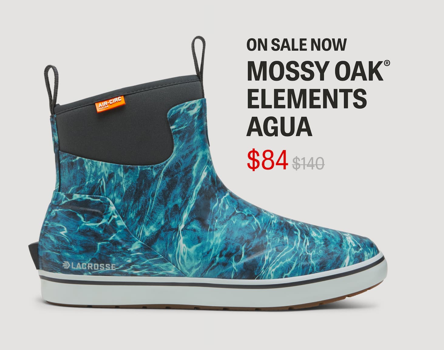 On Sale Now - Mossy Oak Elements Agua. Now: $84 | Was: $140