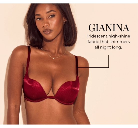 GIANINA - Iridescent high-shine fabric that shimmers all night long.