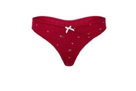 Layna B1 Thong Floral Red