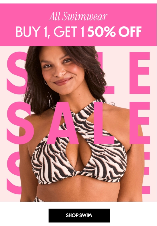 Buy 1, Get 1 50 percent OFF All Swimwear