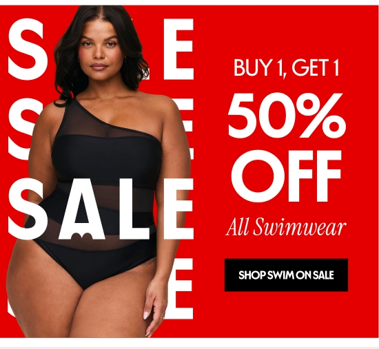 Buy 1, Get 1 50 percent OFF All Swimwear.