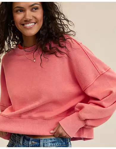 Aerie Classic Crew Textured Sweatshirt