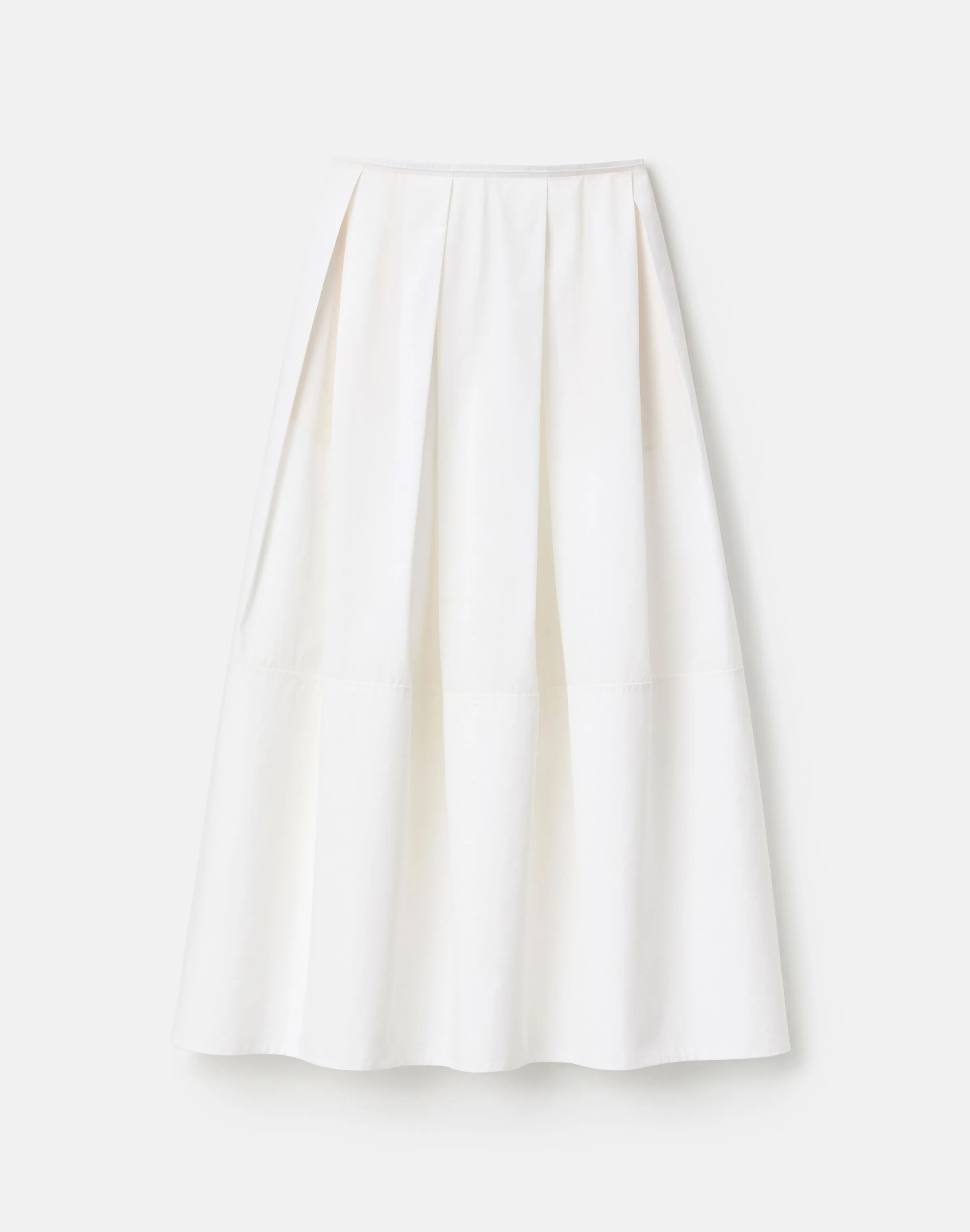Image of Organic Cotton Poplin A-Line Midi Skirt