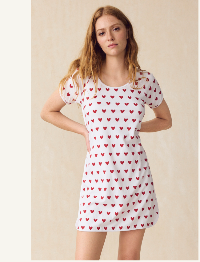 Pima Nightgown in Classic Red Heart
