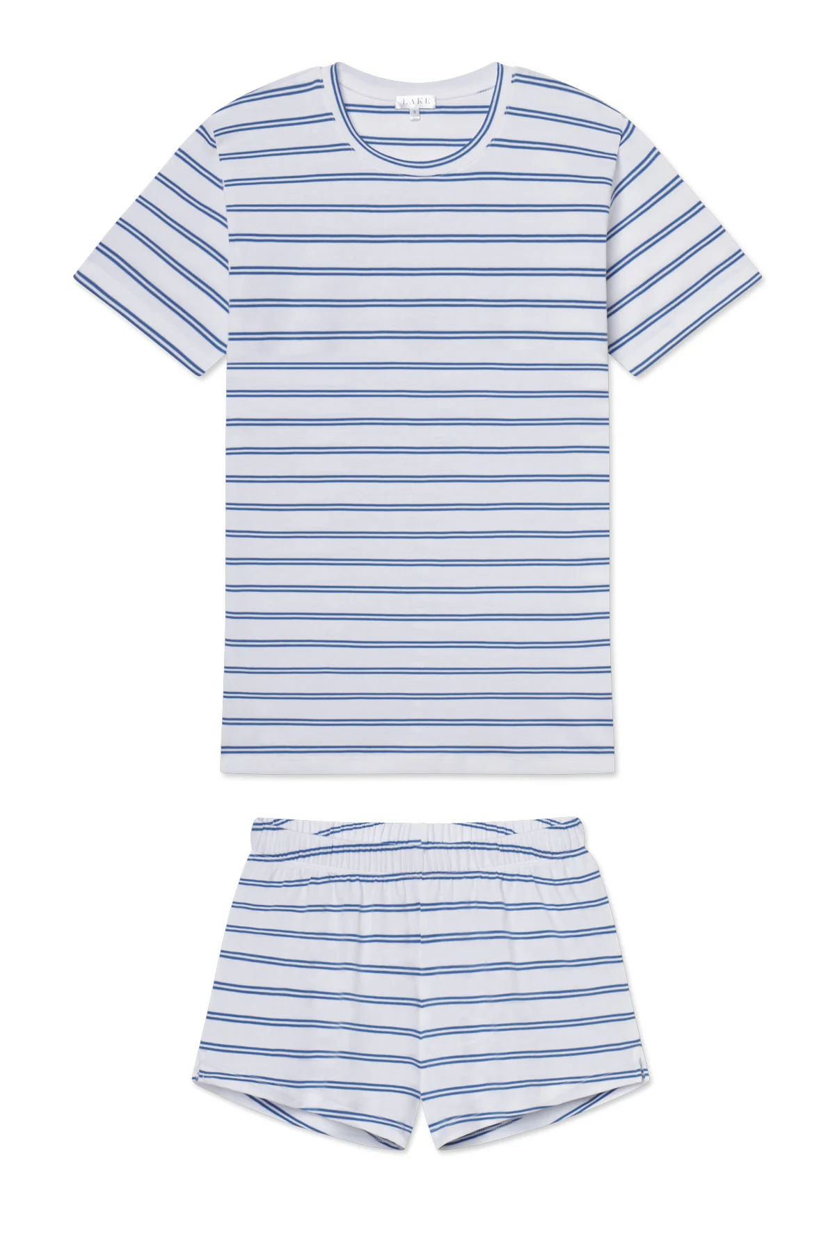 Image of Pima Crew Shorts Set in Seaport Tidal Stripe