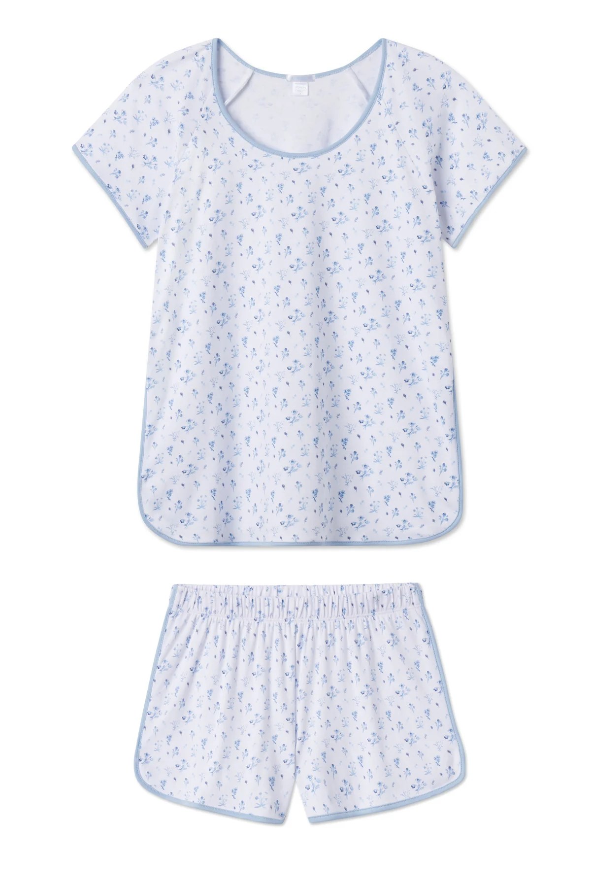 Image of Pima Shorts Set in French Blue Floral