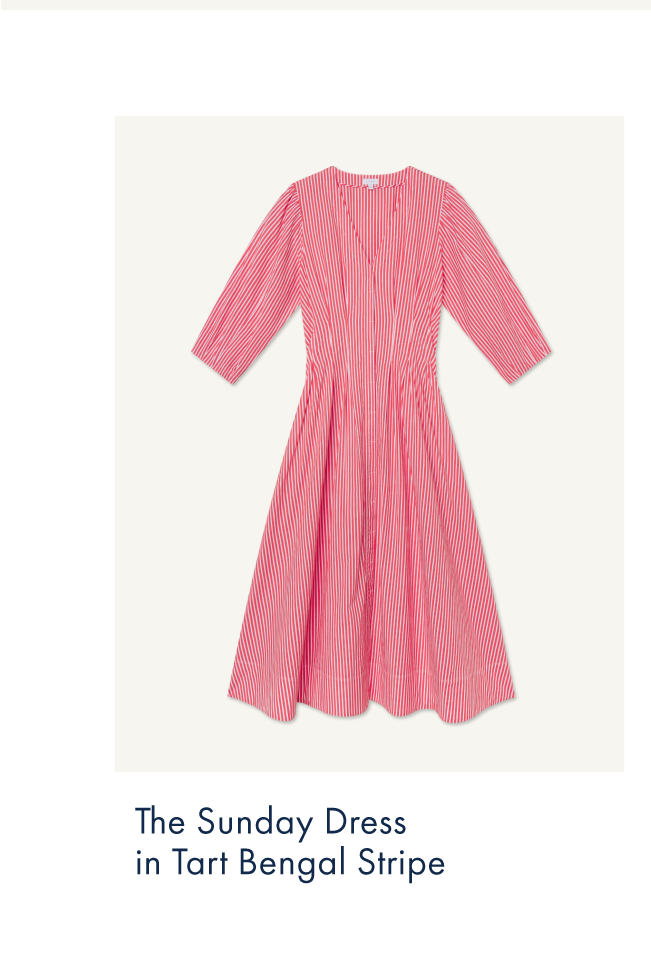The Sunday Dress in Tart Bengal Stripe
