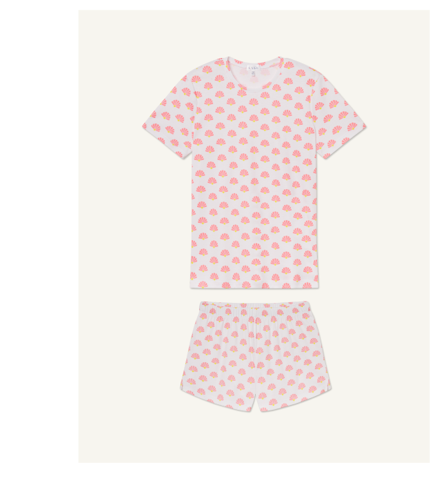 Pima Crew Shorts Set in Gelato Scallop Shell