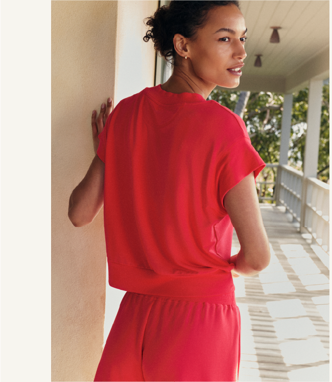 Relax Short Sleeve Shorts Set in Tart