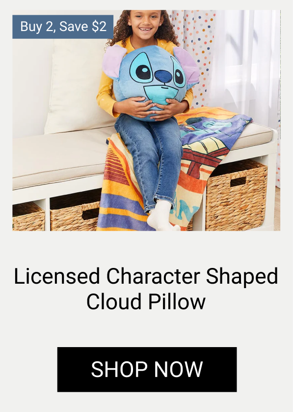 Favorite Licensed Character Shaped Cloud Pillow 11"