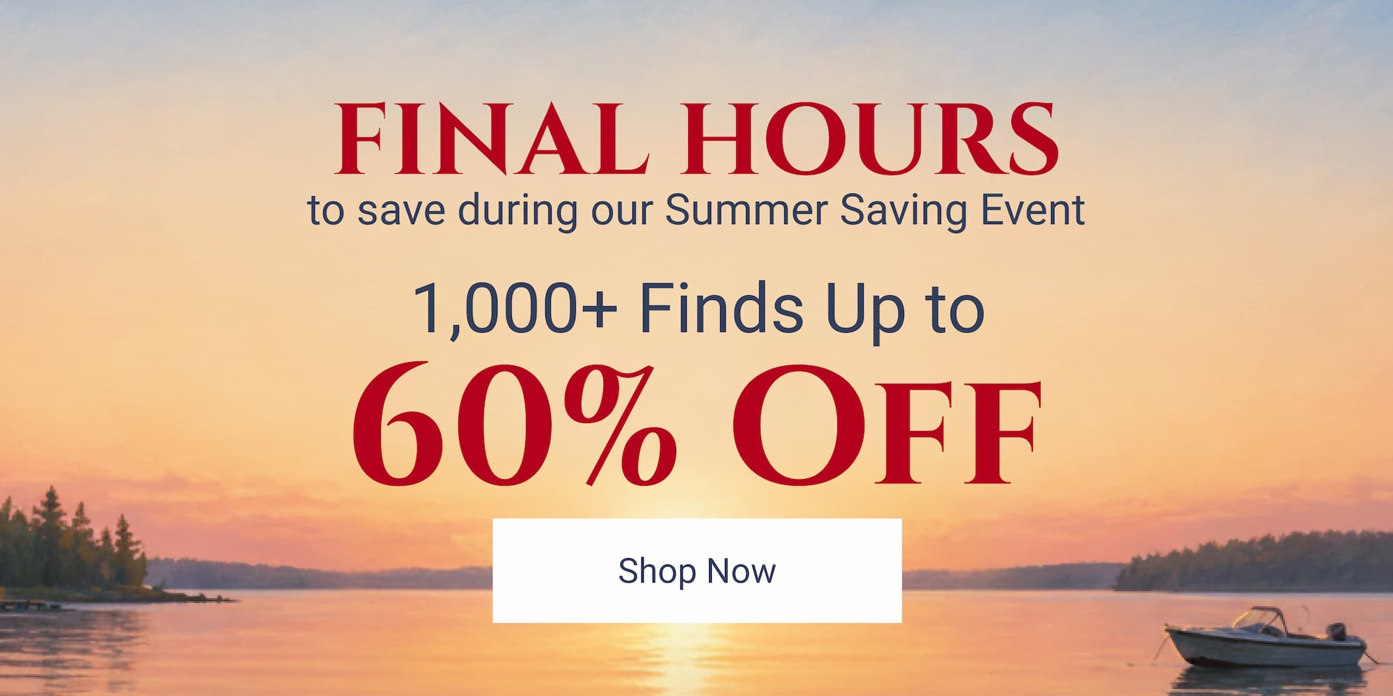 Final hours up to 60% off