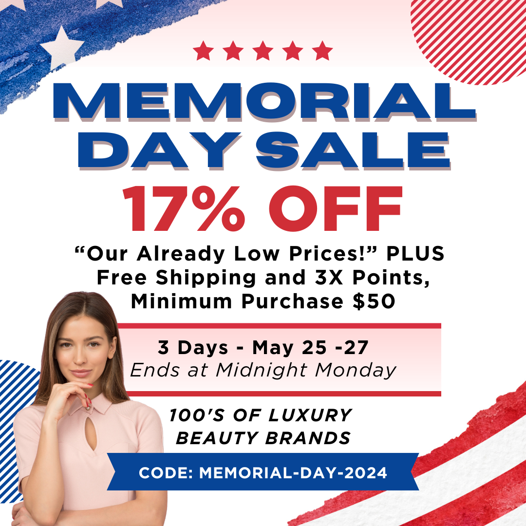 MEMORIAL DAY SALE - 3 Days - May 25 -27 - 17% Off -  Plus Free Shipping and 3X Points. Minimum Purchase $50.