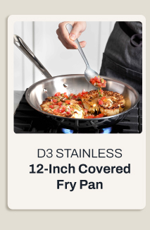 D3 Stainless 12 inch covered fry pan