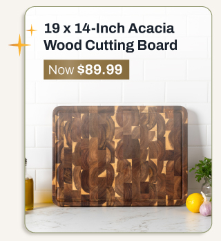 19 x 14 inch acacia wood cutting board