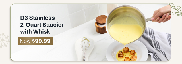 D3 2 quart saucier with whisk