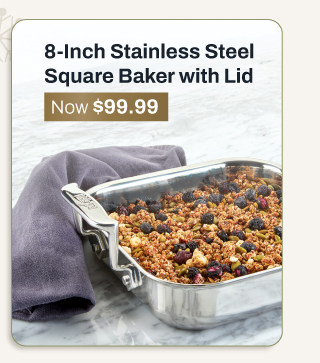 8 inch square baker with lid