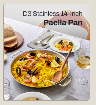 D3 stainless 14 inch paella pan