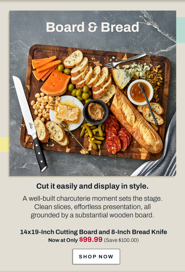 Cutting board and bread knife set - shop now