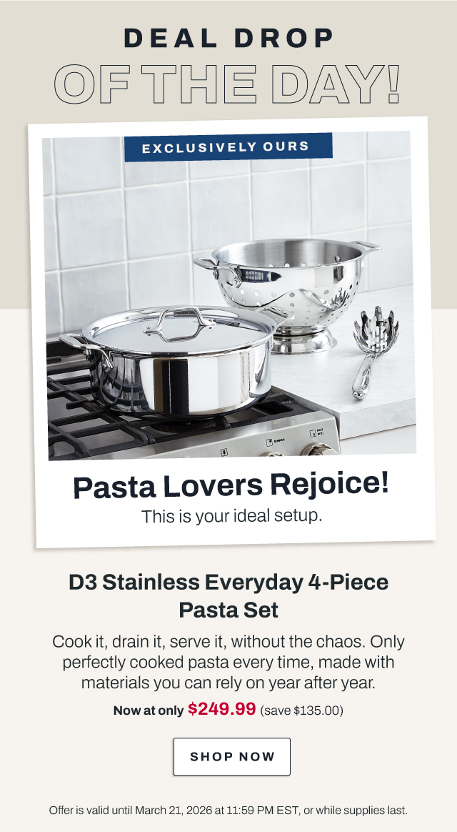 D3 Stainless Everyday 4-Piece pasta set