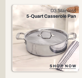 D3 Stainless 5 quart casserole pan