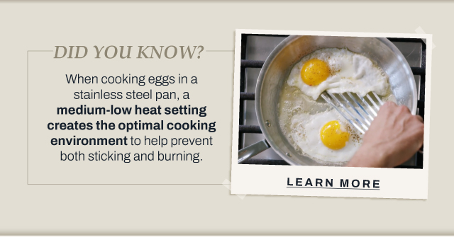 Learn more on cooking eggs in stainless pan