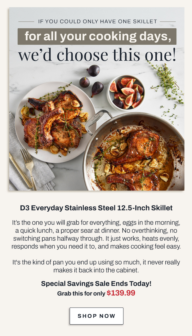 d3 everyday 12.5 inch skillet