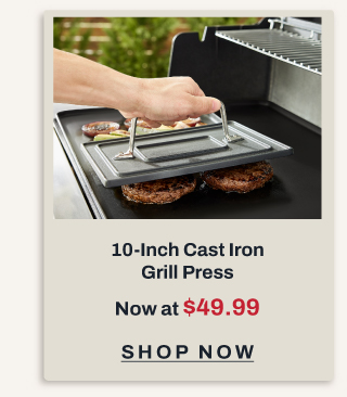 10 inch cast iron grill press