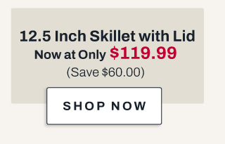 12.5 inch skillet with lid - shop now