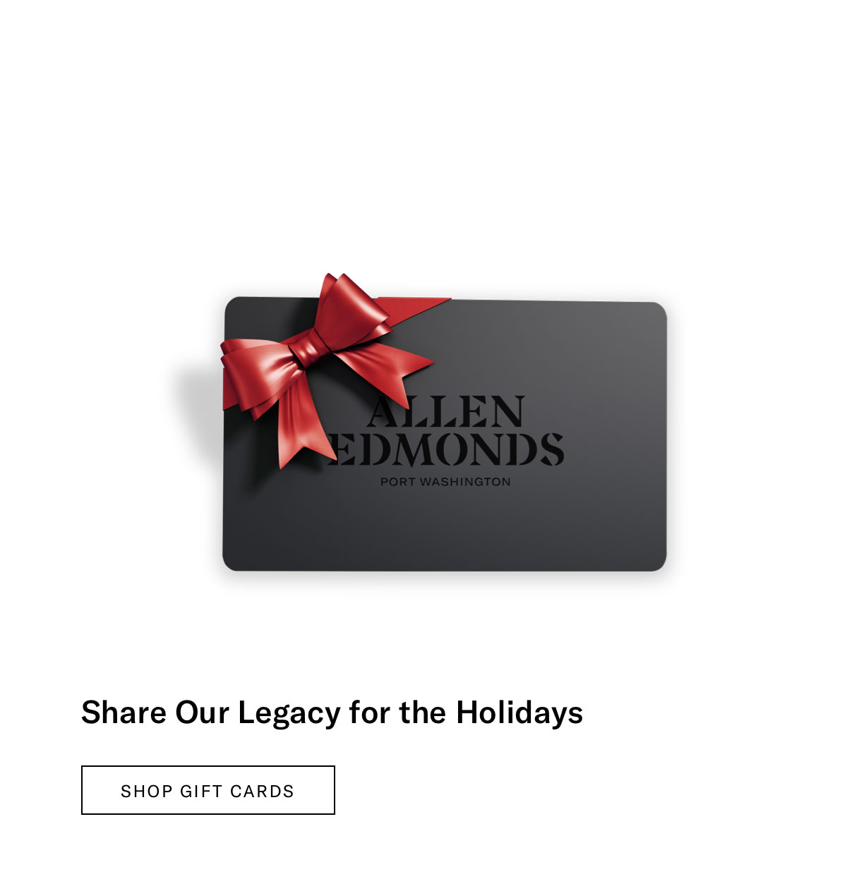 Share Our Legacy For The Holidays - Click Here To Shop Gift Cards.