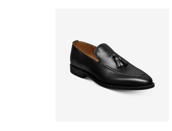 Click here to shop the Randolph Tassel Loafer in black leather.