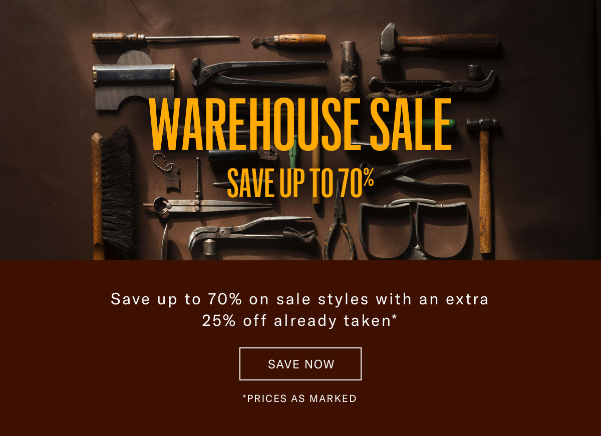 Warehouse Sale - Save Up To 70% On Sale Styles With An Extra 25% Off Already Taken. Click Here To Save Now.