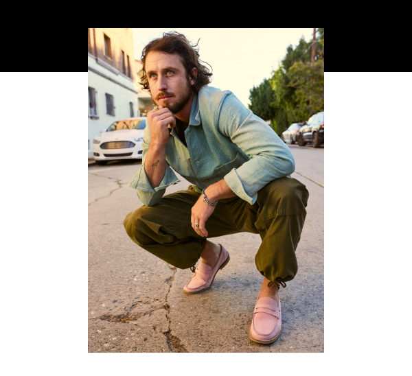 Click Here To Shop The Sorrento In Light Pink Suede Worn By Tristan Detweiler.