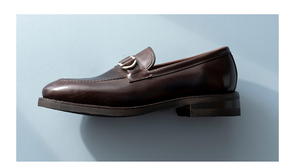 Side-view Of The Rollins Buckle Loafer In Brown Leather, Click Here To Shop It Now.