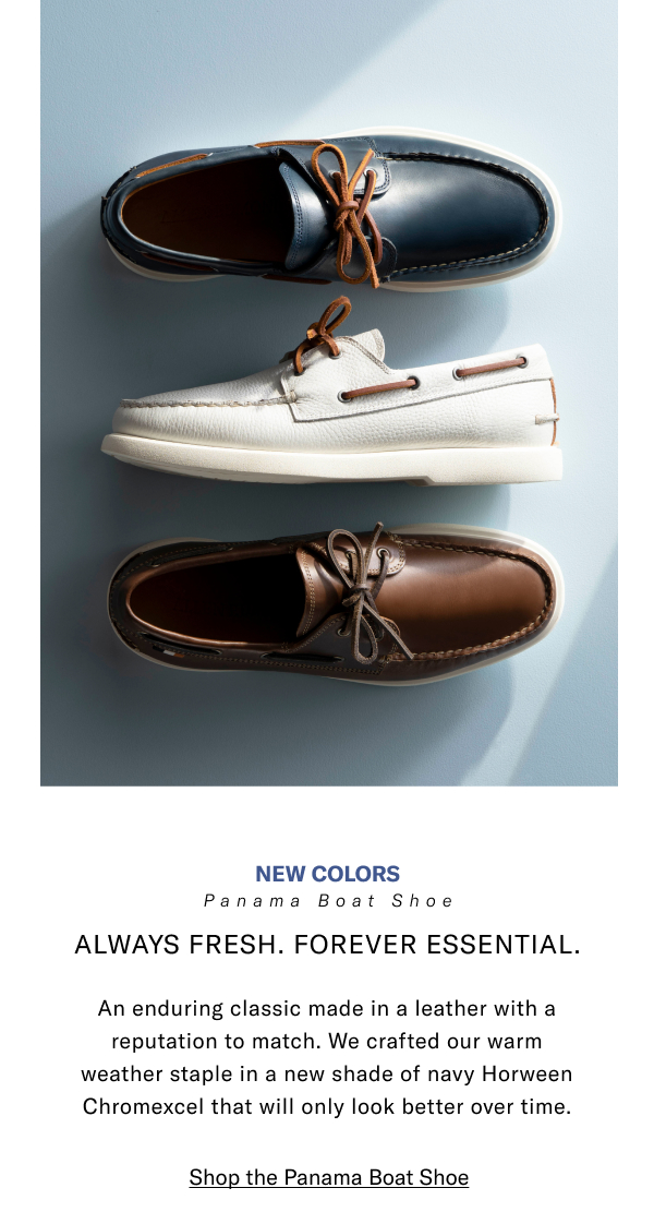 Click Here To Shop The Panama Boat Shoe In A New Shade, Navy Horween Chromexcel.